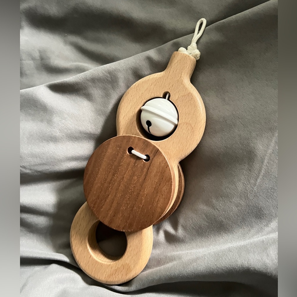 Lovevery Wooden Batting Ring Toy with Bell